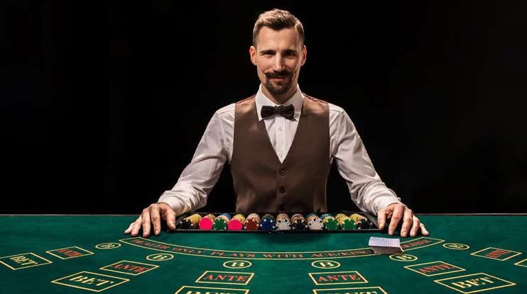 Permainan kasino populer termasuk blackjack, baccarat, dan roulette live